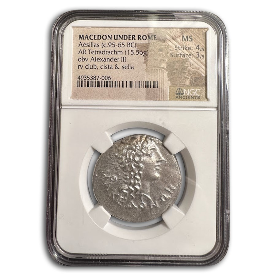 Macedon Under Rome Silver Tetradrachm (95-65 BC) MS NGC