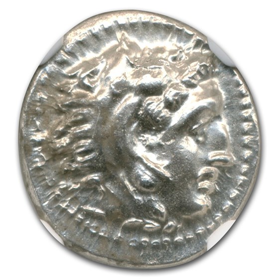 Macedonia AR Drachm Emperor Alexander III (336-323 BC) CH MS NGC Macedonia AR Drachm Emperor Alexander III (336-323 BC) CH MS NGC