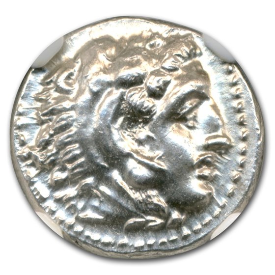 Macedonia AR Drachm Emperor Alexander III (336-323 BC) CH MS NGC Macedonia AR Drachm Emperor Alexander III (336-323 BC) CH MS NGC