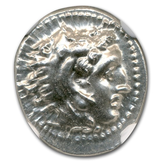 Macedonia AR Drachm Emperor Alexander III (336-323 BC) CH MS NGC Macedonia AR Drachm Emperor Alexander III (336-323 BC) CH MS NGC