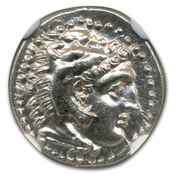 Macedonia AR Drachm Emperor Alexander III (336-323 BC) CH MS NGC Macedonia AR Drachm Emperor Alexander III (336-323 BC) CH MS NGC