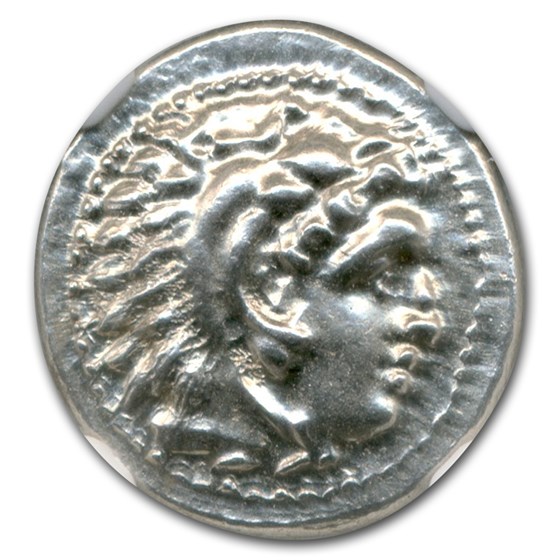 Macedonia AR Drachm Emperor Alexander III (336-323 BC) CH MS NGC Macedonia AR Drachm Emperor Alexander III (336-323 BC) CH MS NGC