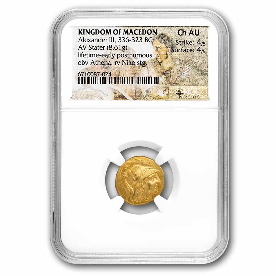 Macedonia Gold Stater Alexander III (336-323 BC) Ch AU NGC (4/4)
