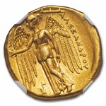 Macedonia Gold Stater of Alexander III (336-323 BC) AU NGC (4/4)