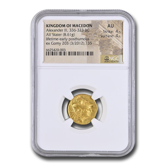 Macedonia Gold Stater of Alexander III (336-323 BC) AU NGC (4/4) Macedonia Gold Stater of Alexander III (336-323 BC) AU NGC (4/4)