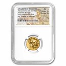 Macedonia Gold Stater of Alexander III (336-323 BC) AU NGC (5/3)