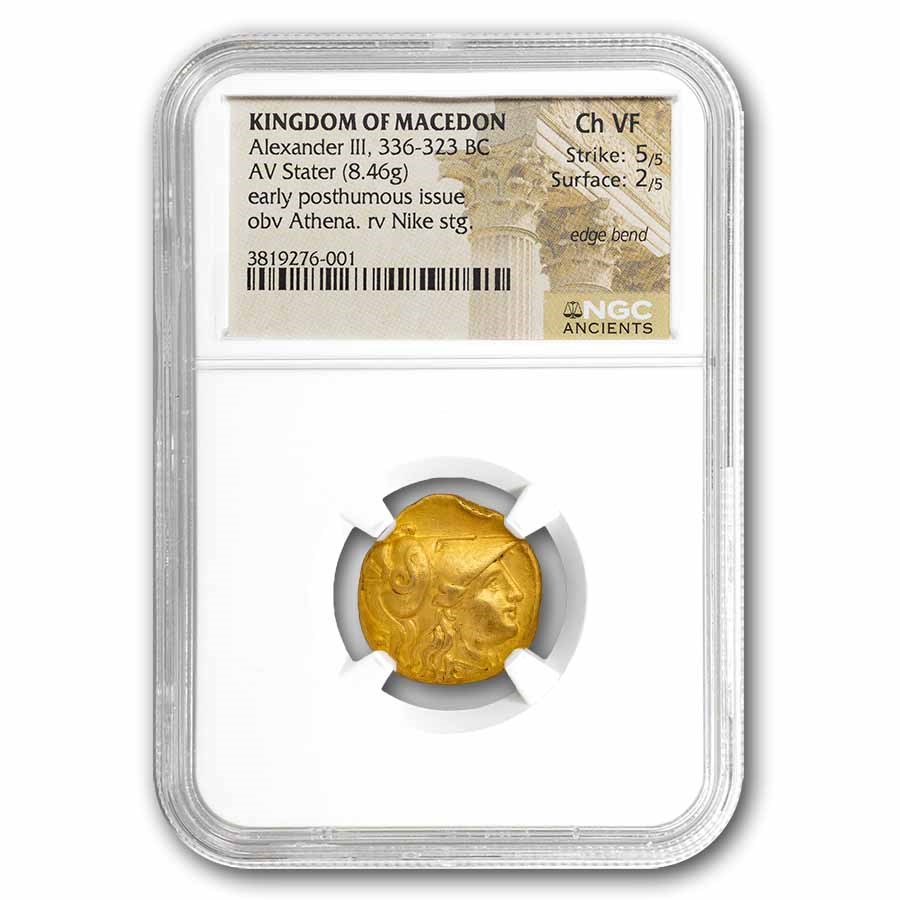 Macedonia Gold Stater of Alexander III (336-323 BC) Ch VF NGC 5/2