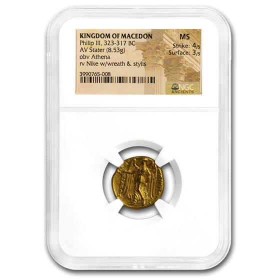 Macedonia Gold Stater Phillip III (323-317 BC) MS NGC Macedonia Gold Stater Phillip III (323-317 BC) MS NGC