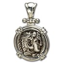 Macedonia Silver Drachm Alexander III (336-323 BC) Sterling Bezel