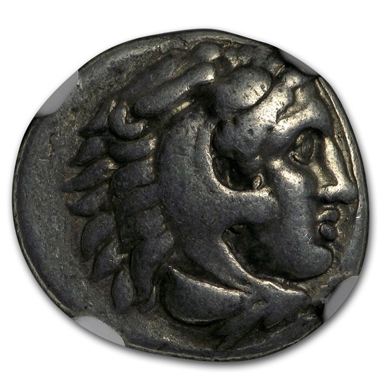 Macedonian Alexander III (336-323 BC) Silver Drachm Fine NGC Macedonian Alexander III (336-323 BC) Silver Drachm Fine NGC