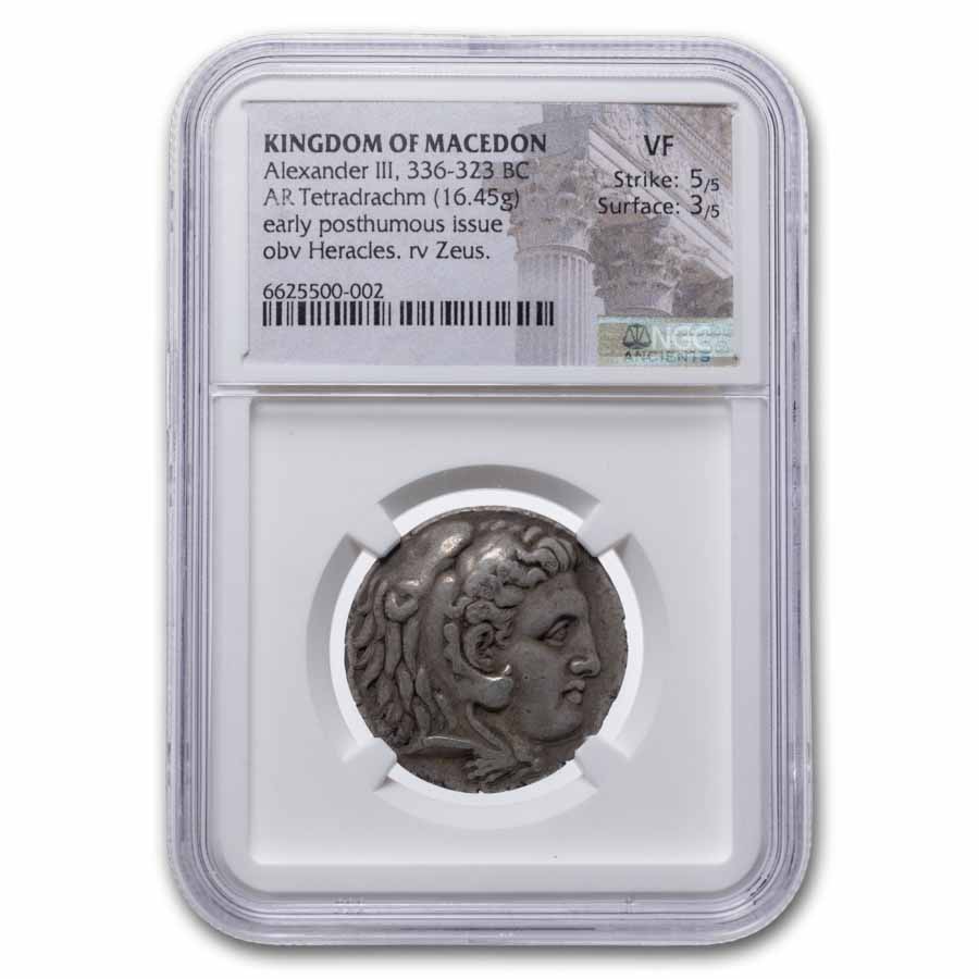Macedonian Alexander III Tetradrachm 336-323 BC, VF NGC 5/3