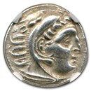 Macedonian Silver Drachm Alexander III (336-323 BC) AU NGC