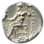 Macedonian Silver Drachm Alexander III (336-323 BC) AU NGC