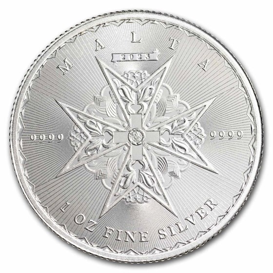 Malta 1 oz Silver €5 Maltese Cross BU (Random, Abrasions) Malta 1 oz Silver €5 Maltese Cross BU (Random, Abrasions)