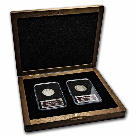 Maria Theresa Silver 20 Krajczar & 20 Kreuzer Presentation Set Maria Theresa Silver 20 Krajczar & 20 Kreuzer Presentation Set