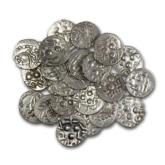 Medieval India Alor Dynasty Silver Drachm (632-711 AD) XF Medieval India Alor Dynasty Silver Drachm (632-711 AD) XF