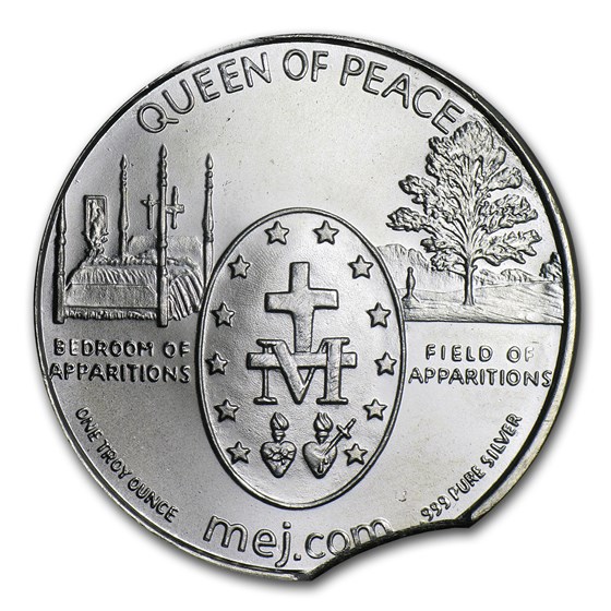 Medjugorje 1 oz .999 Fine Silver Rnd - Miraculous Medal (Clip) Medjugorje 1 oz .999 Fine Silver Rnd - Miraculous Medal (Clip)