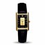 Men's 1 gram Gold Credit Suisse Grain Leather Band Watch (Black)