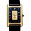 Men's 1 gram Gold Credit Suisse Grain Leather Band Watch (Black)