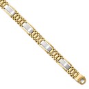 Men's 14k Two-tone 12.5 mm Satin Watch Chain Bracelet - 8.5 in.