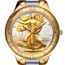 Men's Gold/Silver Tone Walking Liberty Half Dollar Watch