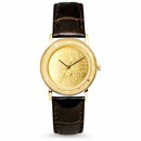 Men's Golden Dollar Gold Tone Watch with Leather Strap