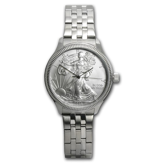Buy Men's Silver American Eagle Watch Stainless Steel Bracelet APMEX