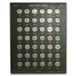 Mercury and Roosevelt Dime Set in Green Album