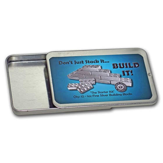 Buy Metal Tin (Empty) - 1 oz Silver Building Block Bars - 12-Piece | APMEX