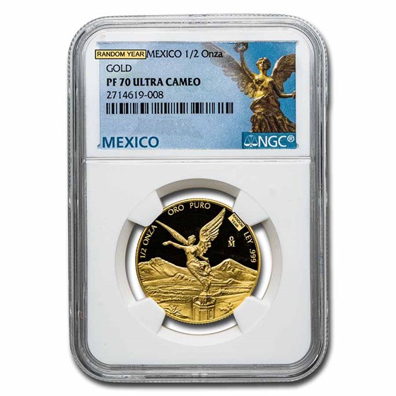 Mexico 1/2 oz Gold Libertad PF-70 NGC (Random Year) Mexico 1/2 oz Gold Libertad PF-70 NGC (Random Year)