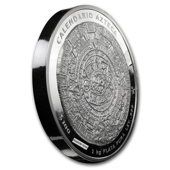 Buy Mexico 1 kilo Silver Aztec Calendar (Random Year, Coin Only) APMEX