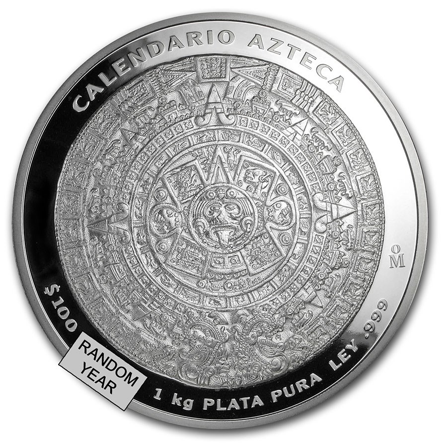 Buy Mexico 1 kilo Silver Aztec Calendar (Random Year, Coin Only) APMEX