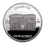 Mexico 1 oz Proof Silver 5 Pesos Casa de las Monjas (The Nunnery)