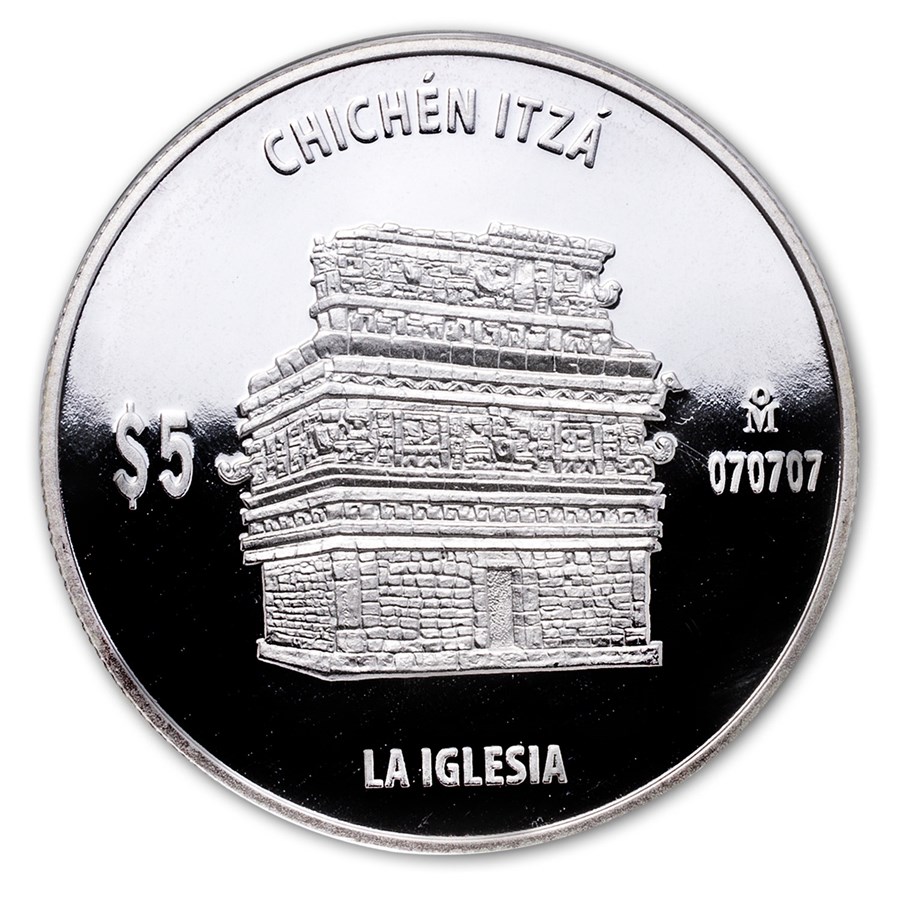 Mexico 1 oz Proof Silver 5 Pesos La Iglesia (The Church)
