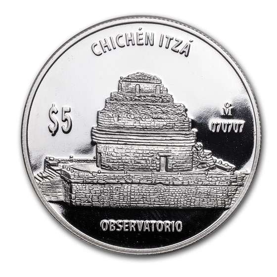 Mexico 1 oz Proof Silver 5 Pesos Observatorio (The Observatory)