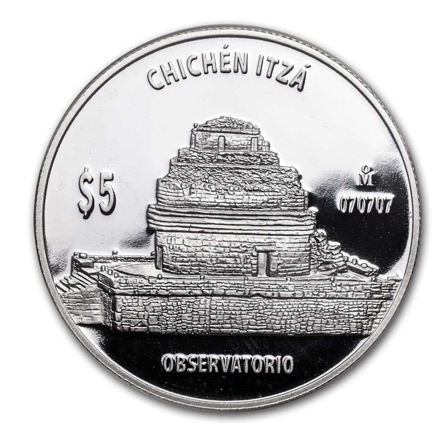 Mexico 1 oz Proof Silver 5 Pesos Observatorio (The Observatory)