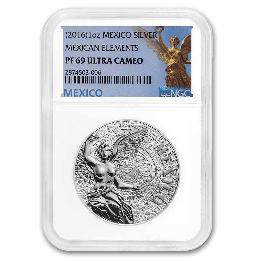 Buy Mexico 1 oz Silver Medal Mexican Elements PF-69 NGC | APMEX