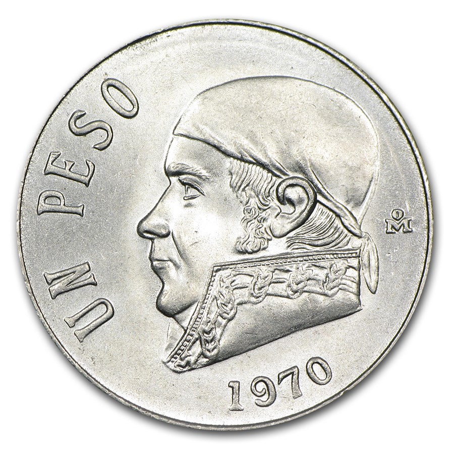 Mexico 1 Peso Jose Morelos (1970-1981) BU