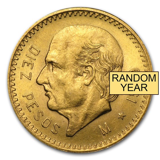 Mexico Gold 10 Pesos (Random Year) AU-BU Mexico Gold 10 Pesos (Random Year) AU-BU