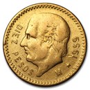 Mexico Gold 10 Pesos (Random Year) Culls