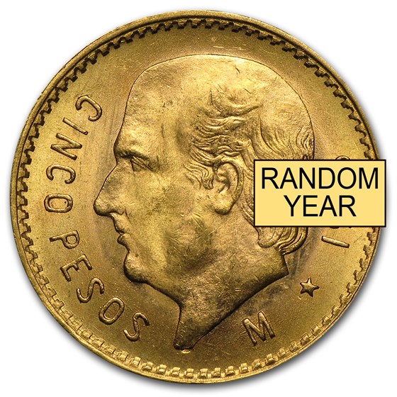 Mexico Gold 5 Pesos (Random Year) AU-BU