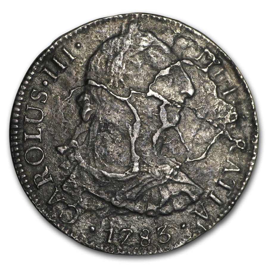 Mexico-Mo Silver 8 Reales Charles III Shipwreck Effect