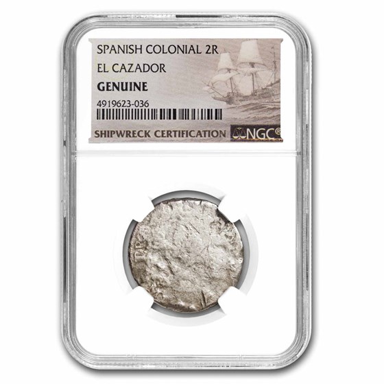 Mexico Silver 2 Reales El Cazador Shipwreck Genuine NGC Mexico Silver 2 Reales El Cazador Shipwreck Genuine NGC
