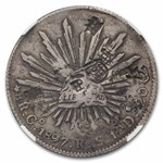 Mexico Silver 8 Reales Cap & Rays Chopmarked NGC