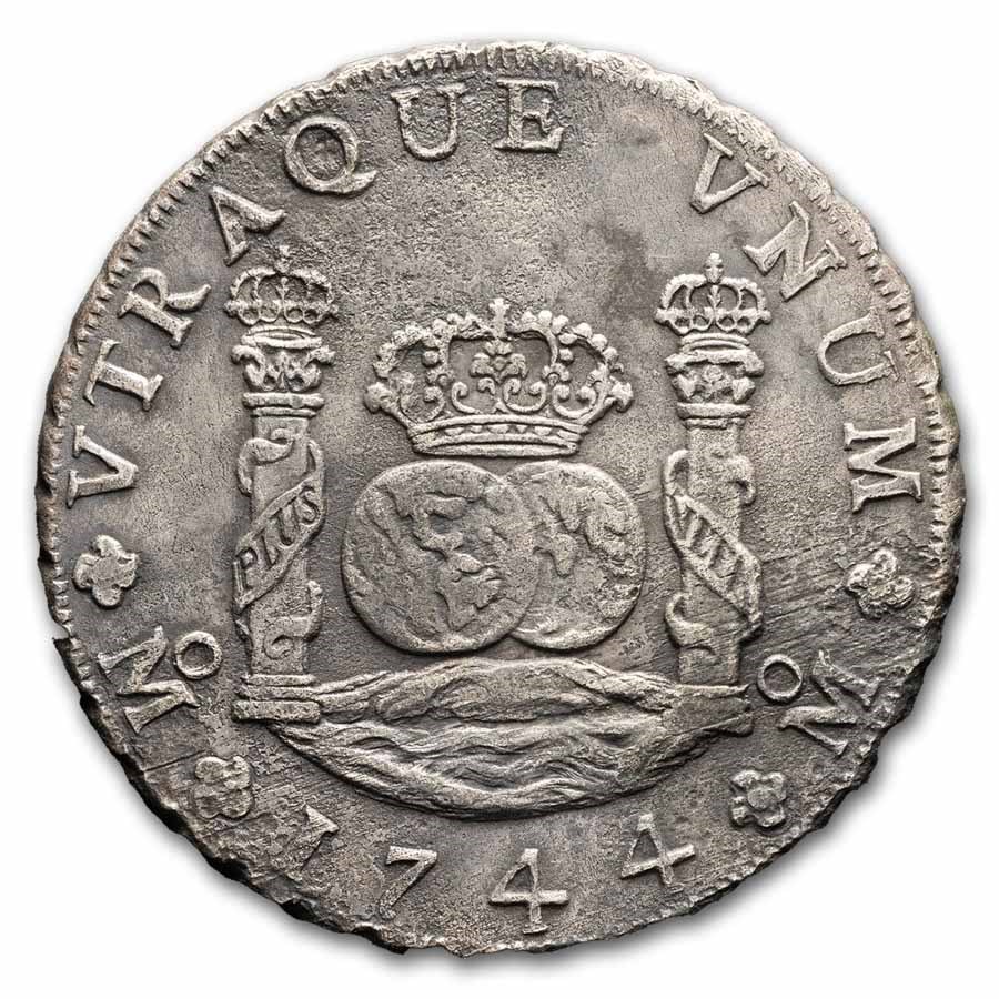Mexico Silver 8 Reales "Pillar Dollar" Shipwreck Effect