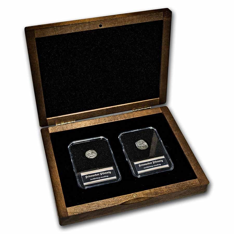 Middle Ages Silver Friesacher Pfennig: 2-Coin Presentation Set