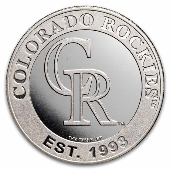 MLB Colorado Rockies 1 oz Silver Round MLB Colorado Rockies 1 oz Silver Round