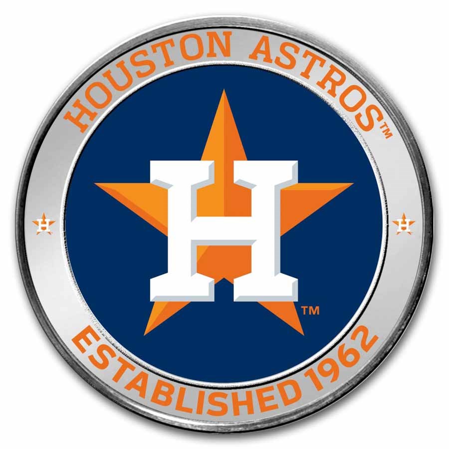 MLB Houston Astros 1 oz Silver Colorized Round (w/ Box)