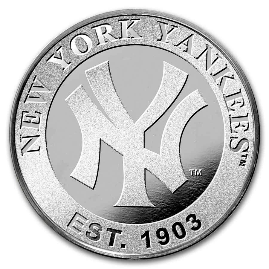 MLB New York Yankees 1 oz Silver Round (w/Box)