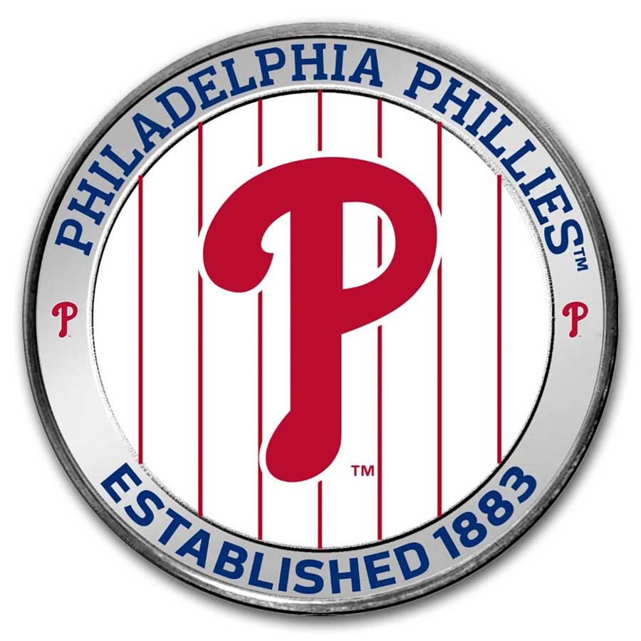 MLB Philadelphia Phillies 1 oz Silver Colorized Round (w/ Box)